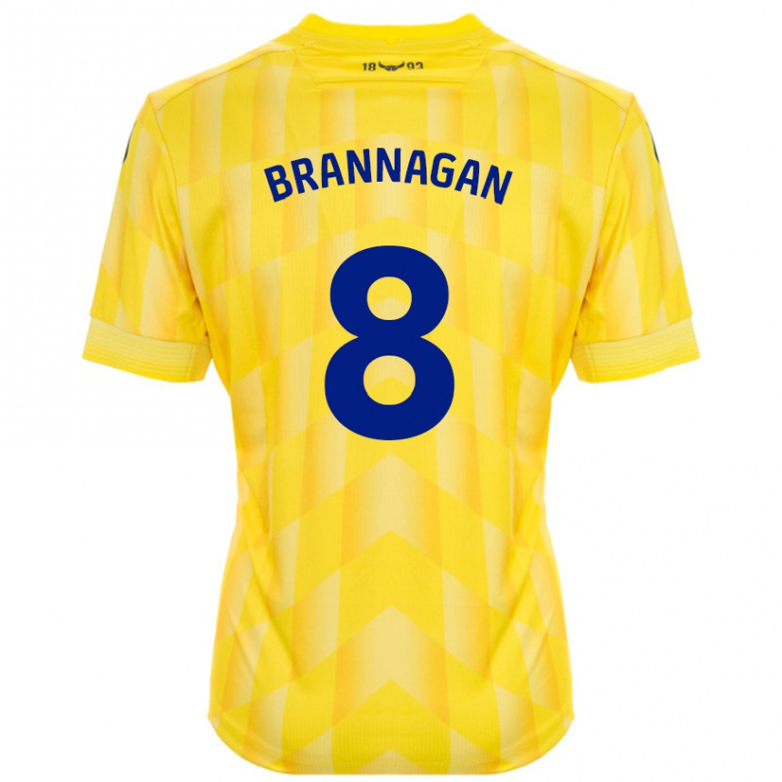 Niño Fútbol Camiseta Cameron Brannagan #8 Amarillo 1ª Equipación 2024/25