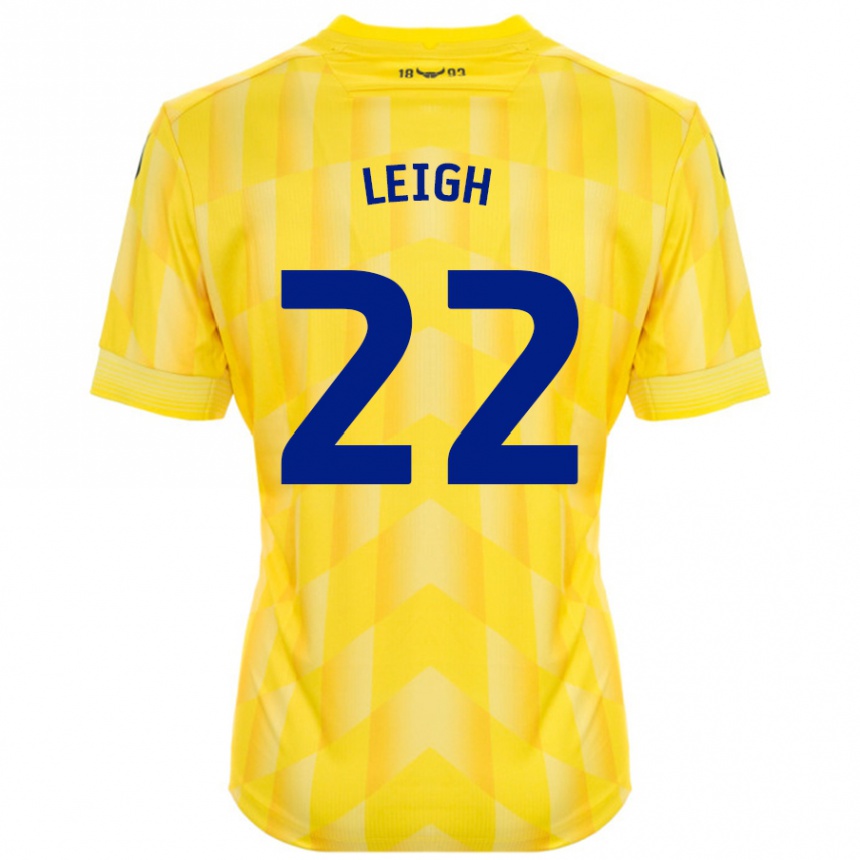 Niño Fútbol Camiseta Greg Leigh #22 Amarillo 1ª Equipación 2024/25