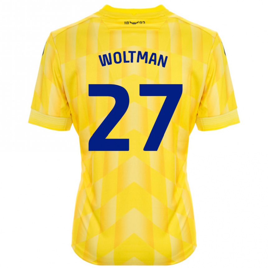 Niño Fútbol Camiseta Max Woltman #27 Amarillo 1ª Equipación 2024/25