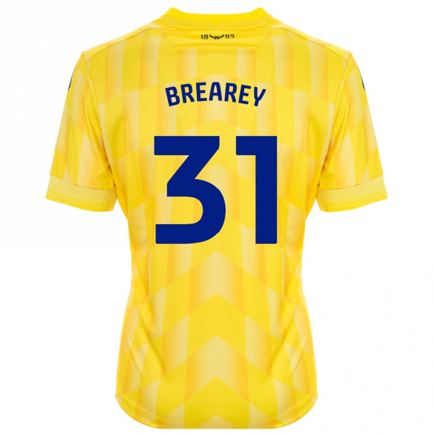 Niño Fútbol Camiseta Eddie Brearey #31 Amarillo 1ª Equipación 2024/25