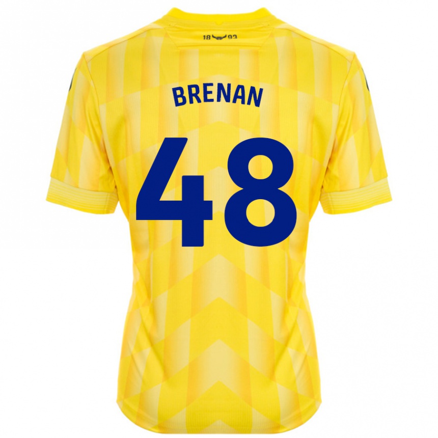 Niño Fútbol Camiseta Tobias Brenan #48 Amarillo 1ª Equipación 2024/25