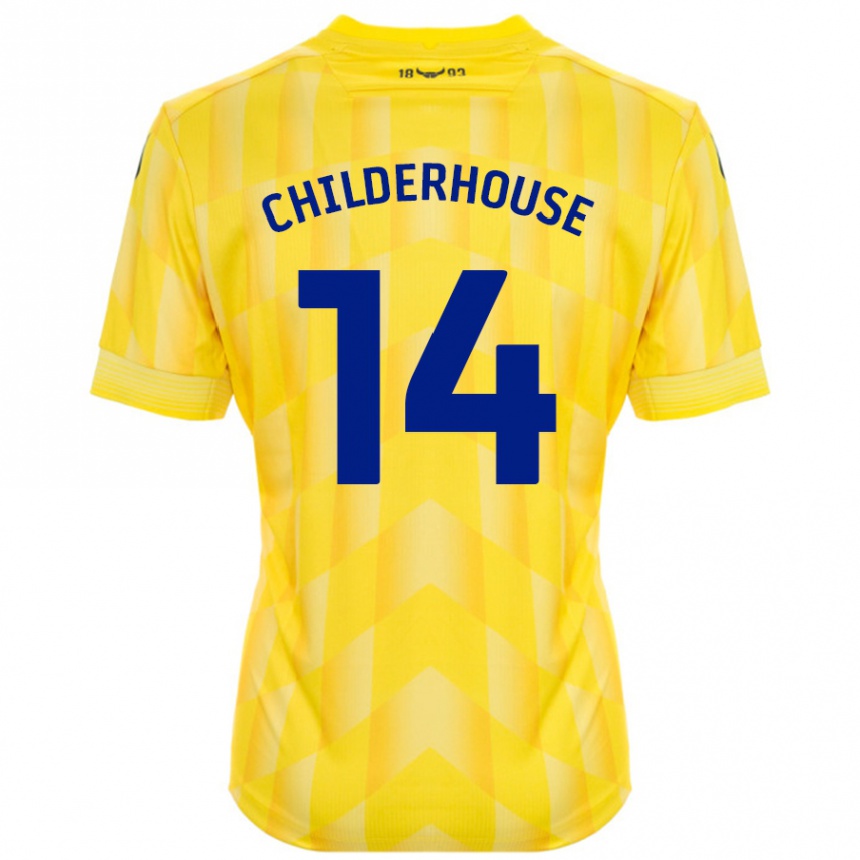 Niño Fútbol Camiseta Molly Childerhouse #14 Amarillo 1ª Equipación 2024/25