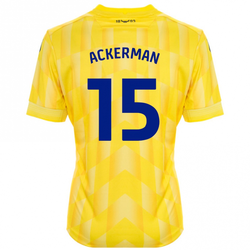 Niño Fútbol Camiseta Daisy Ackerman #15 Amarillo 1ª Equipación 2024/25