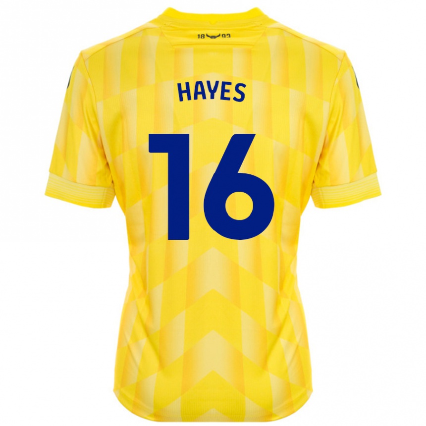 Niño Fútbol Camiseta Georgia Hayes #16 Amarillo 1ª Equipación 2024/25