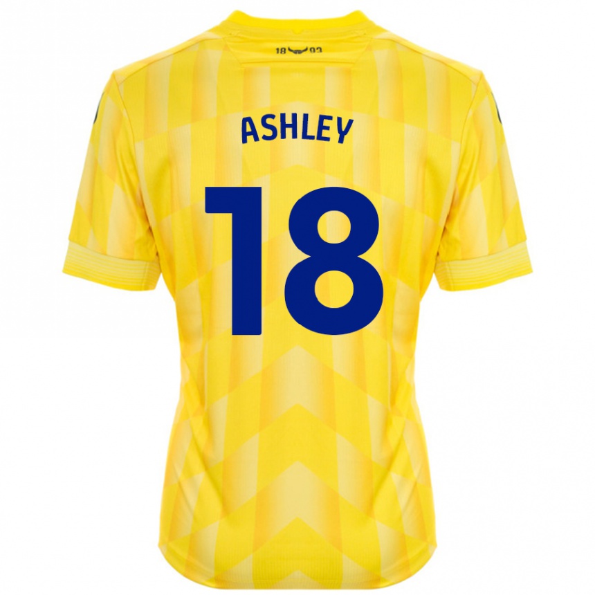 Niño Fútbol Camiseta Alex Ashley #18 Amarillo 1ª Equipación 2024/25