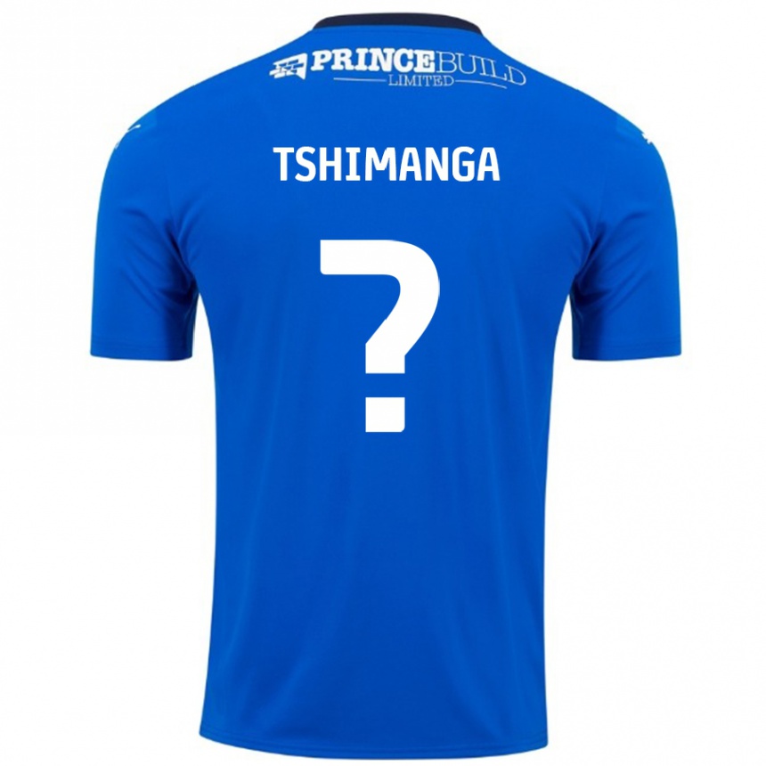 Niño Fútbol Camiseta Kabongo Tshimanga #0 Azul Blanco 1ª Equipación 2024/25