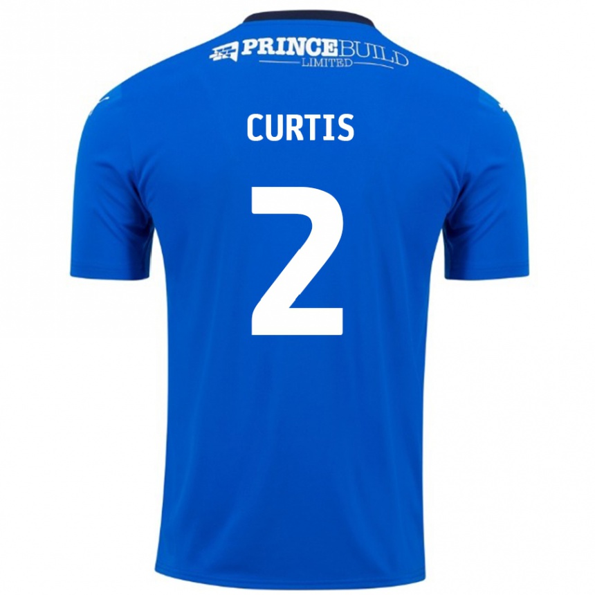 Niño Fútbol Camiseta Sam Curtis #2 Azul Blanco 1ª Equipación 2024/25