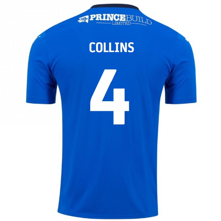 Niño Fútbol Camiseta Archie Collins #4 Azul Blanco 1ª Equipación 2024/25