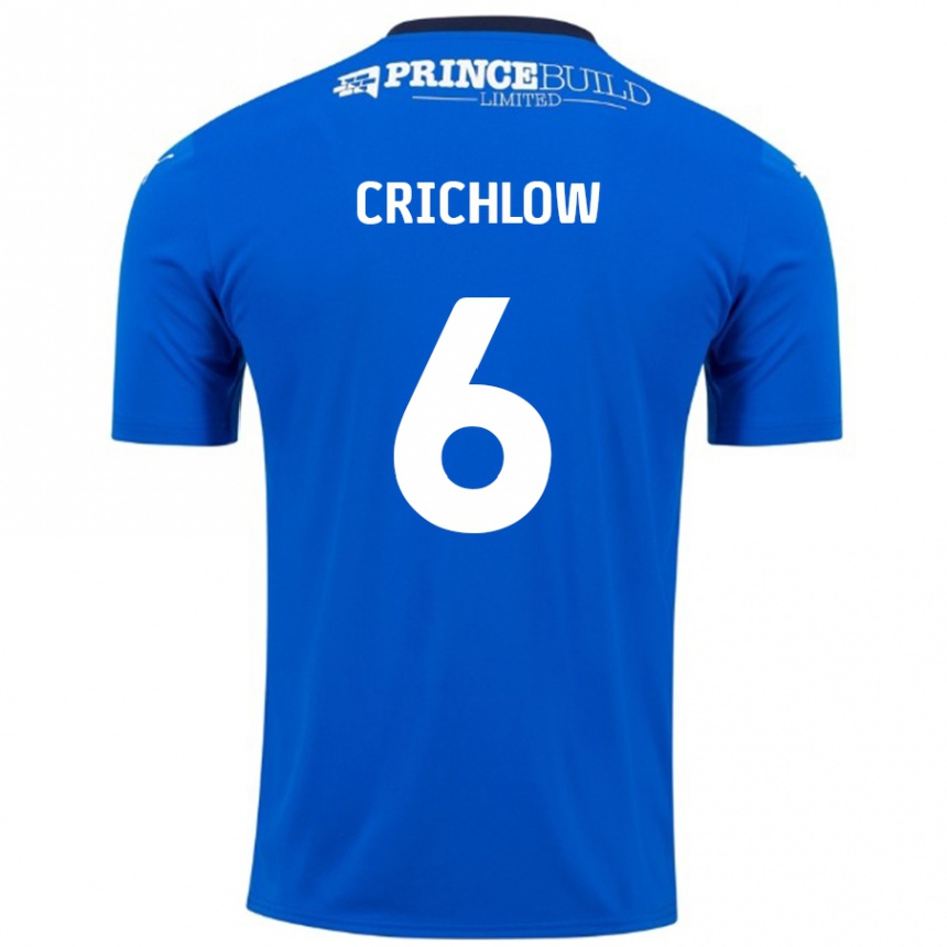 Niño Fútbol Camiseta Romoney Crichlow #6 Azul Blanco 1ª Equipación 2024/25