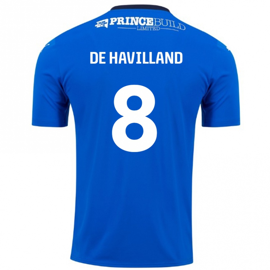 Niño Fútbol Camiseta Ryan De Havilland #8 Azul Blanco 1ª Equipación 2024/25