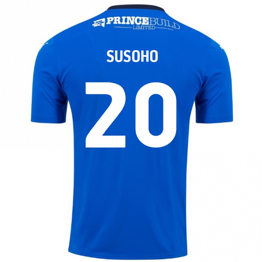 Niño Fútbol Camiseta Mahamadou Susoho #20 Azul Blanco 1ª Equipación 2024/25