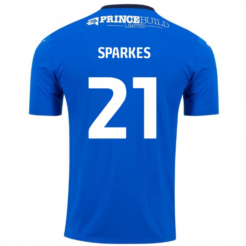 Niño Fútbol Camiseta Jack Sparkes #21 Azul Blanco 1ª Equipación 2024/25