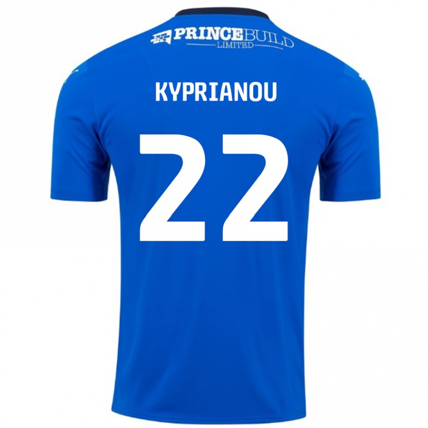 Niño Fútbol Camiseta Hector Kyprianou #22 Azul Blanco 1ª Equipación 2024/25