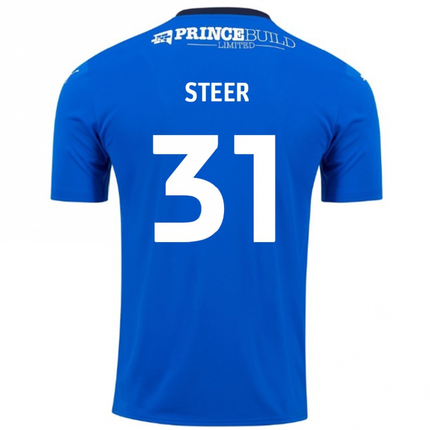 Niño Fútbol Camiseta Jed Steer #31 Azul Blanco 1ª Equipación 2024/25