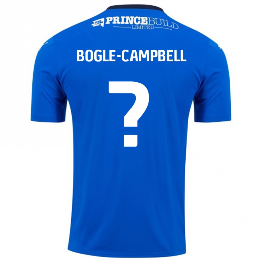 Niño Fútbol Camiseta Ma'kel Bogle-Campbell #0 Azul Blanco 1ª Equipación 2024/25