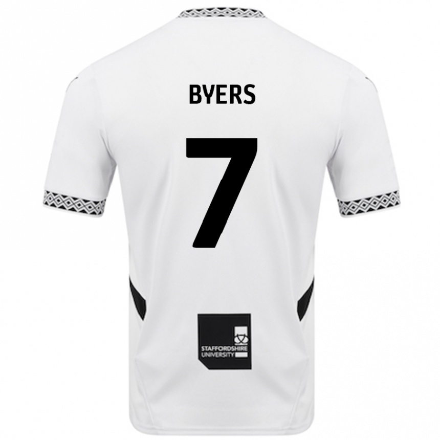 Niño Fútbol Camiseta George Byers #7 Blanco 1ª Equipación 2024/25