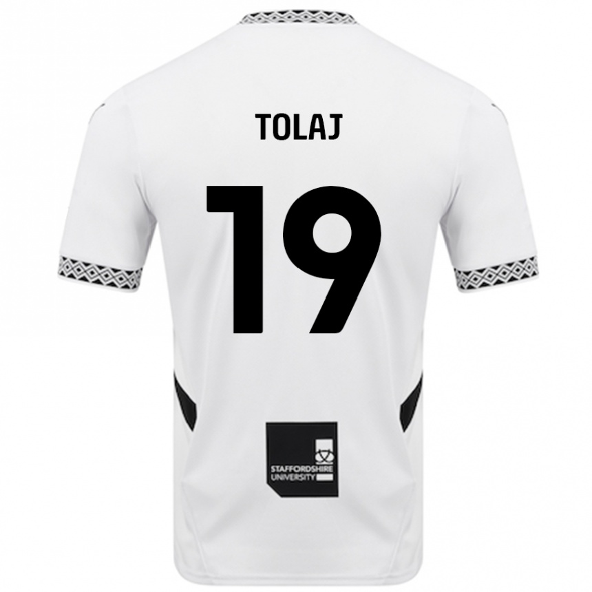 Niño Fútbol Camiseta Lorent Tolaj #19 Blanco 1ª Equipación 2024/25