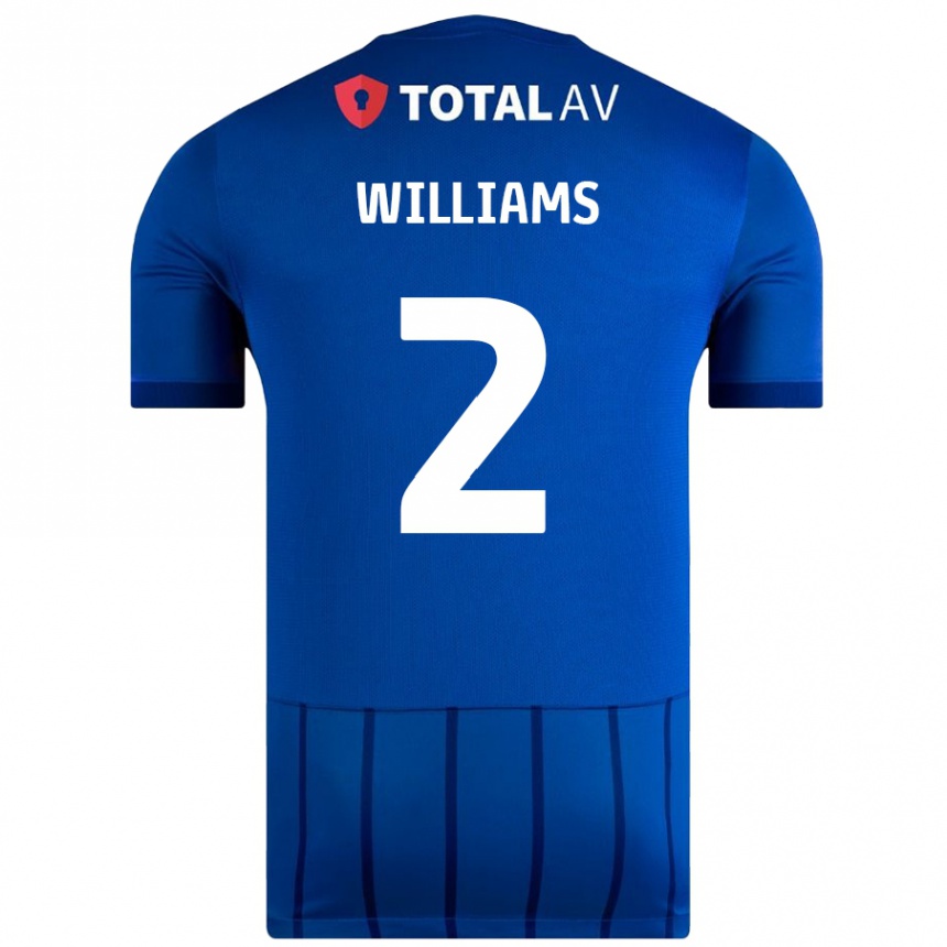 Niño Fútbol Camiseta Jordan Williams #2 Azul 1ª Equipación 2024/25