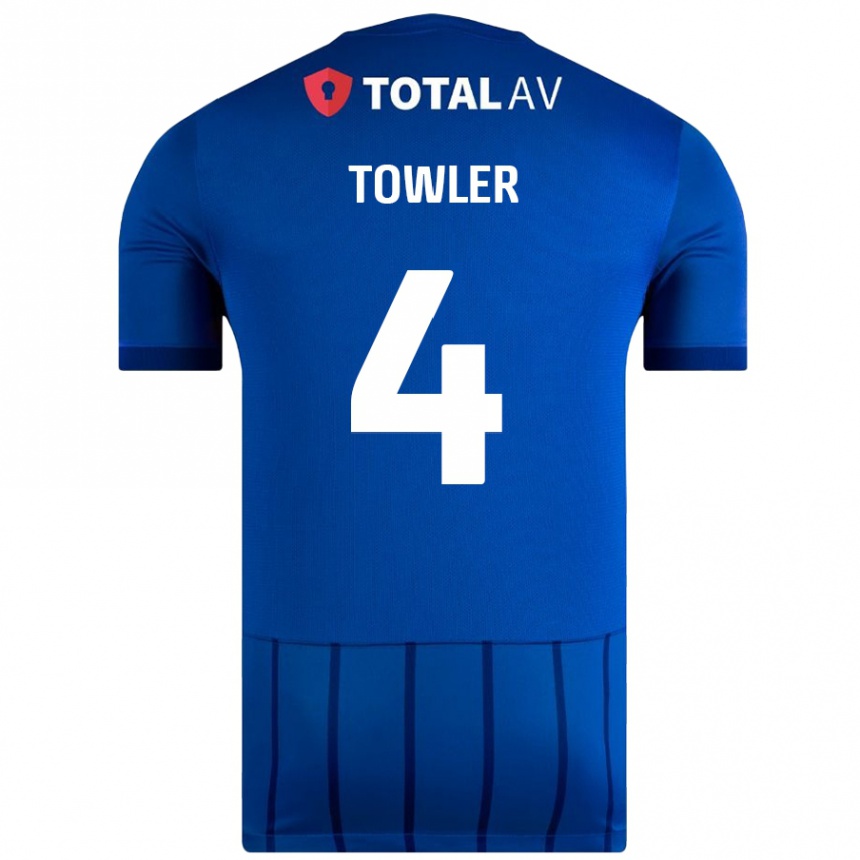 Niño Fútbol Camiseta Ryley Towler #4 Azul 1ª Equipación 2024/25