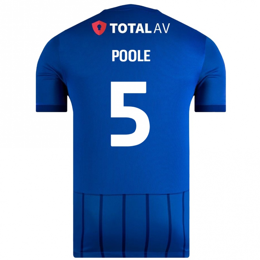 Niño Fútbol Camiseta Regan Poole #5 Azul 1ª Equipación 2024/25