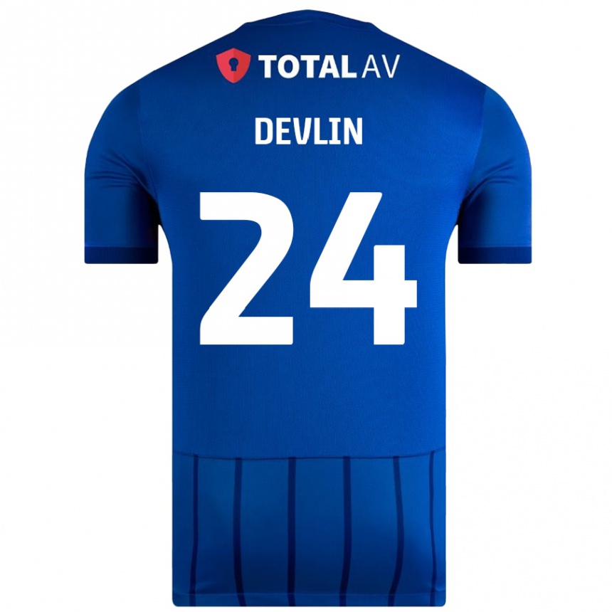 Niño Fútbol Camiseta Terry Devlin #24 Azul 1ª Equipación 2024/25