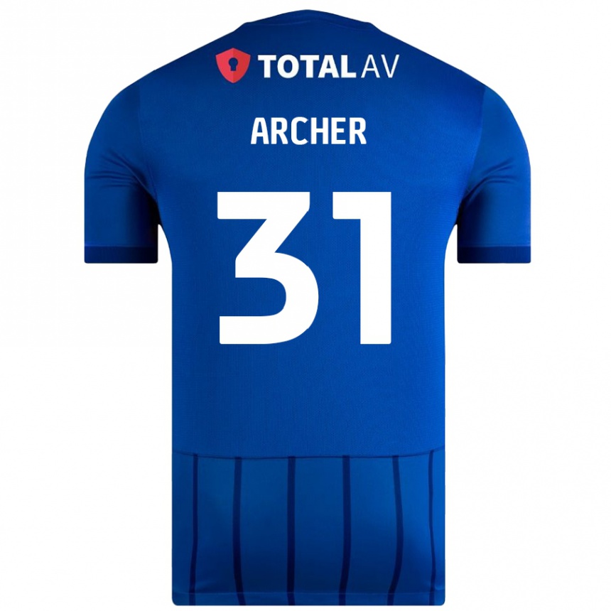 Niño Fútbol Camiseta Jordan Archer #31 Azul 1ª Equipación 2024/25