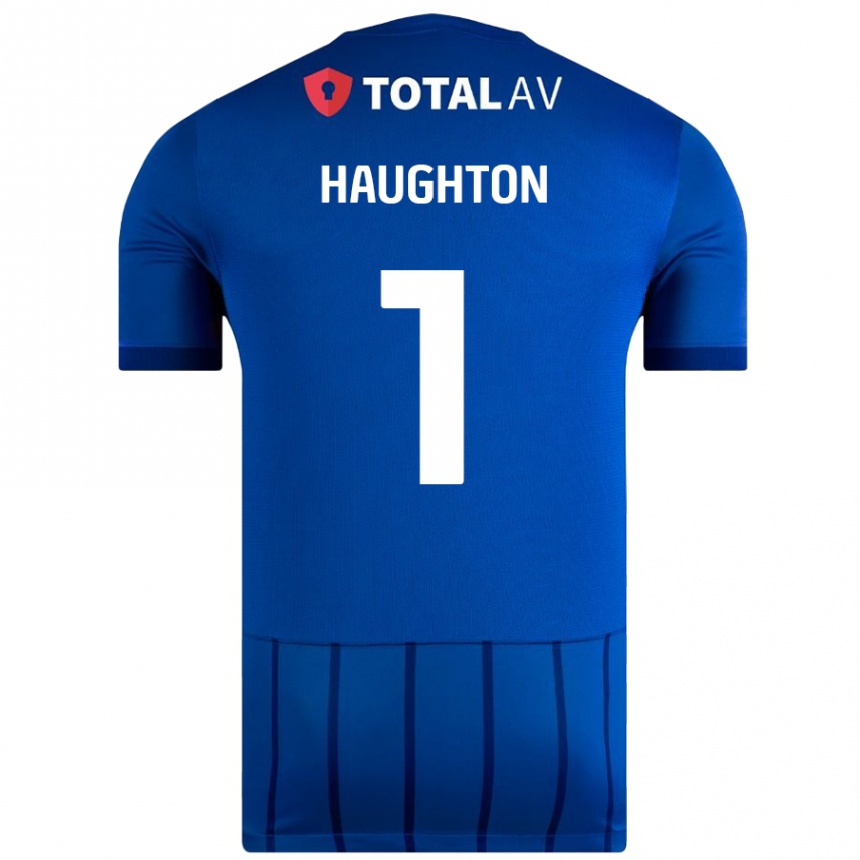 Niño Fútbol Camiseta Hannah Haughton #1 Azul 1ª Equipación 2024/25