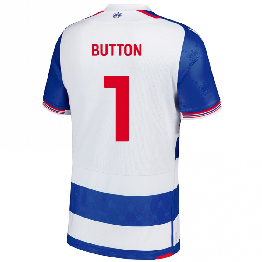 Niño Fútbol Camiseta David Button #1 Azul Blanco 1ª Equipación 2024/25