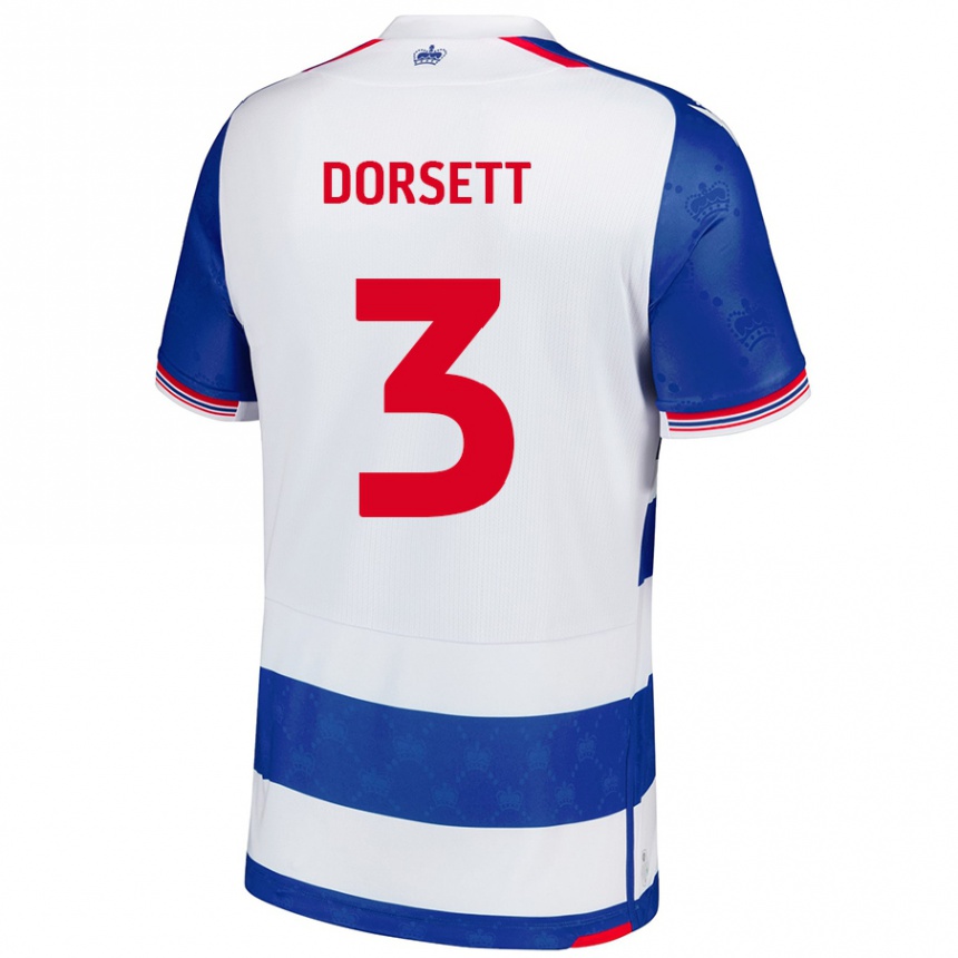 Niño Fútbol Camiseta Jeriel Dorsett #3 Azul Blanco 1ª Equipación 2024/25