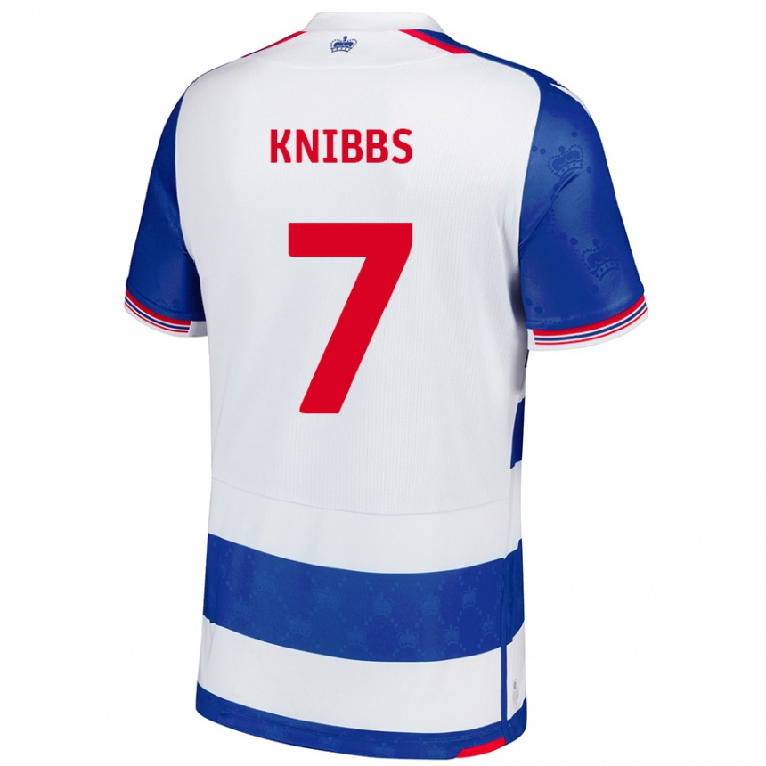 Niño Fútbol Camiseta Harvey Knibbs #7 Azul Blanco 1ª Equipación 2024/25