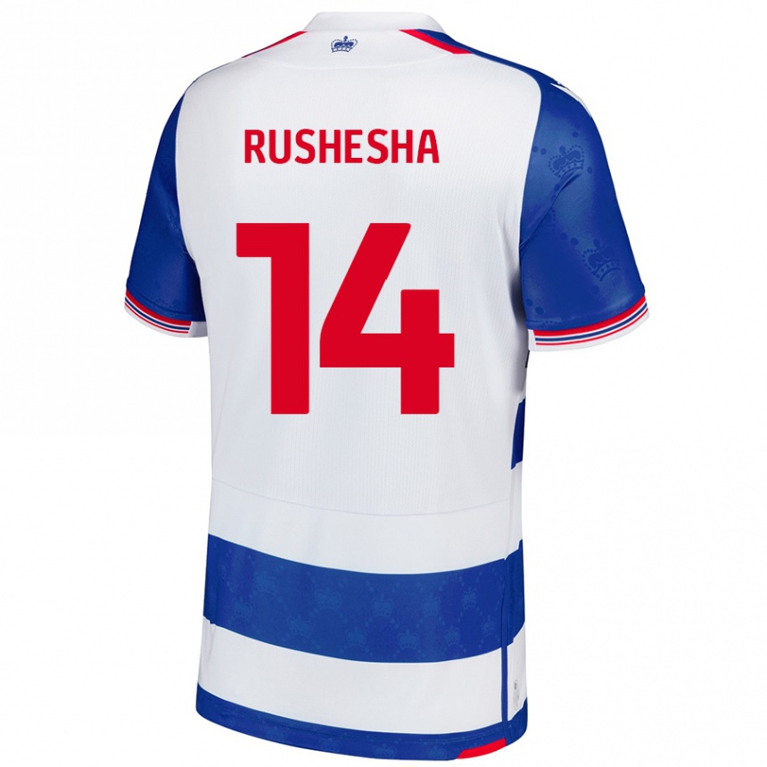 Niño Fútbol Camiseta Tivonge Rushesha #14 Azul Blanco 1ª Equipación 2024/25