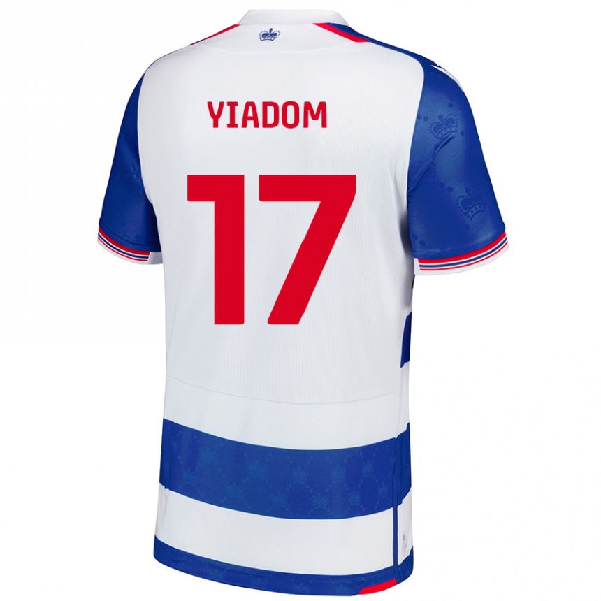 Niño Fútbol Camiseta Andy Yiadom #17 Azul Blanco 1ª Equipación 2024/25