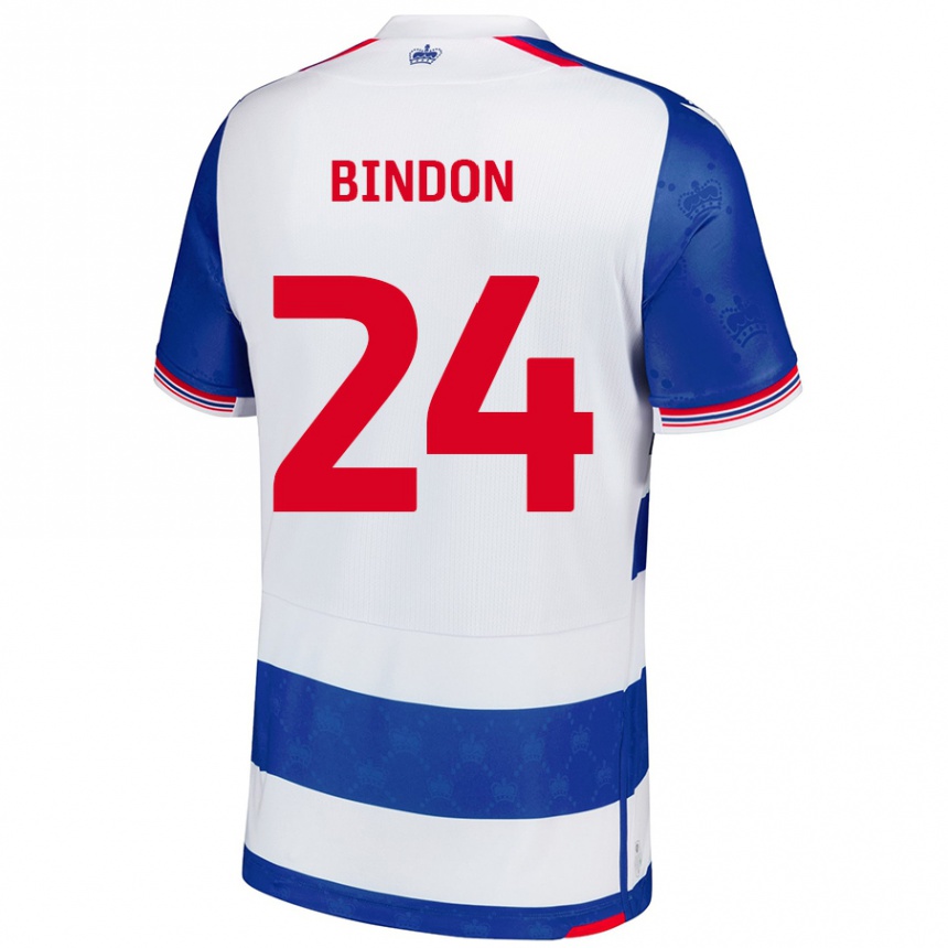 Niño Fútbol Camiseta Tyler Bindon #24 Azul Blanco 1ª Equipación 2024/25