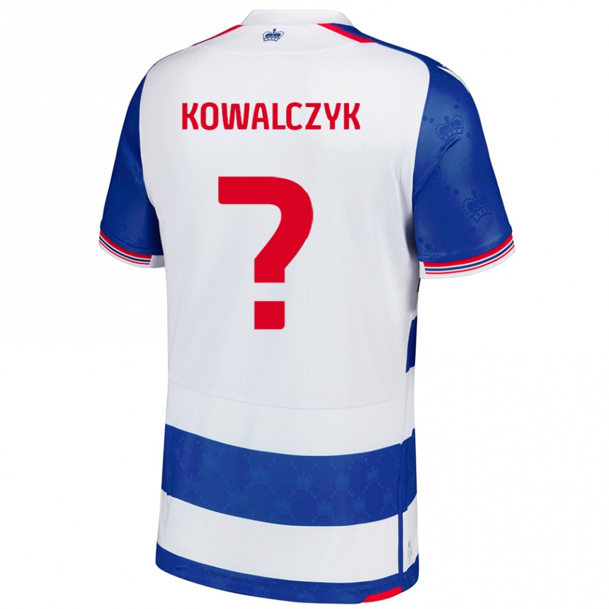 Niño Fútbol Camiseta Kacper Kowalczyk #0 Azul Blanco 1ª Equipación 2024/25