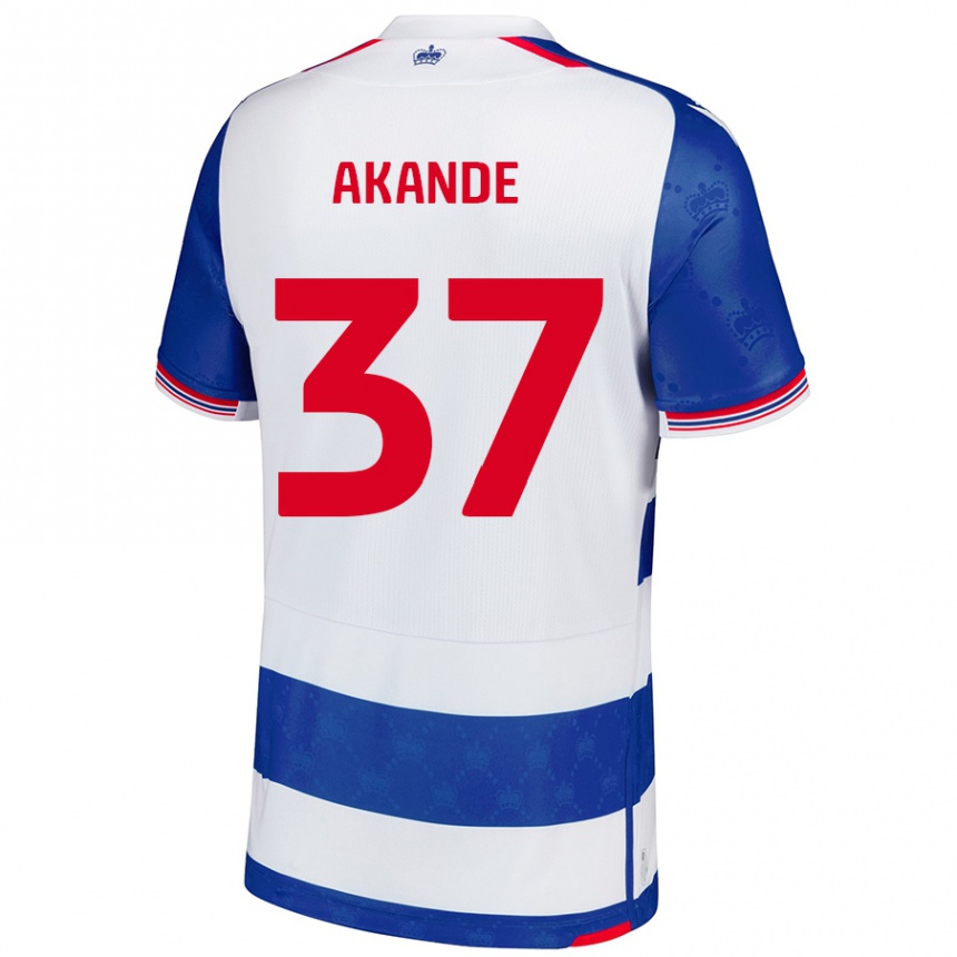 Niño Fútbol Camiseta Adrian Akande #37 Azul Blanco 1ª Equipación 2024/25