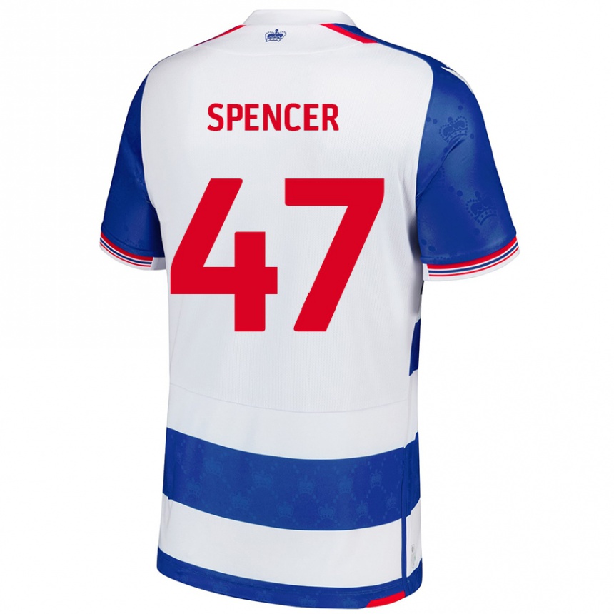 Niño Fútbol Camiseta Shay Spencer #47 Azul Blanco 1ª Equipación 2024/25