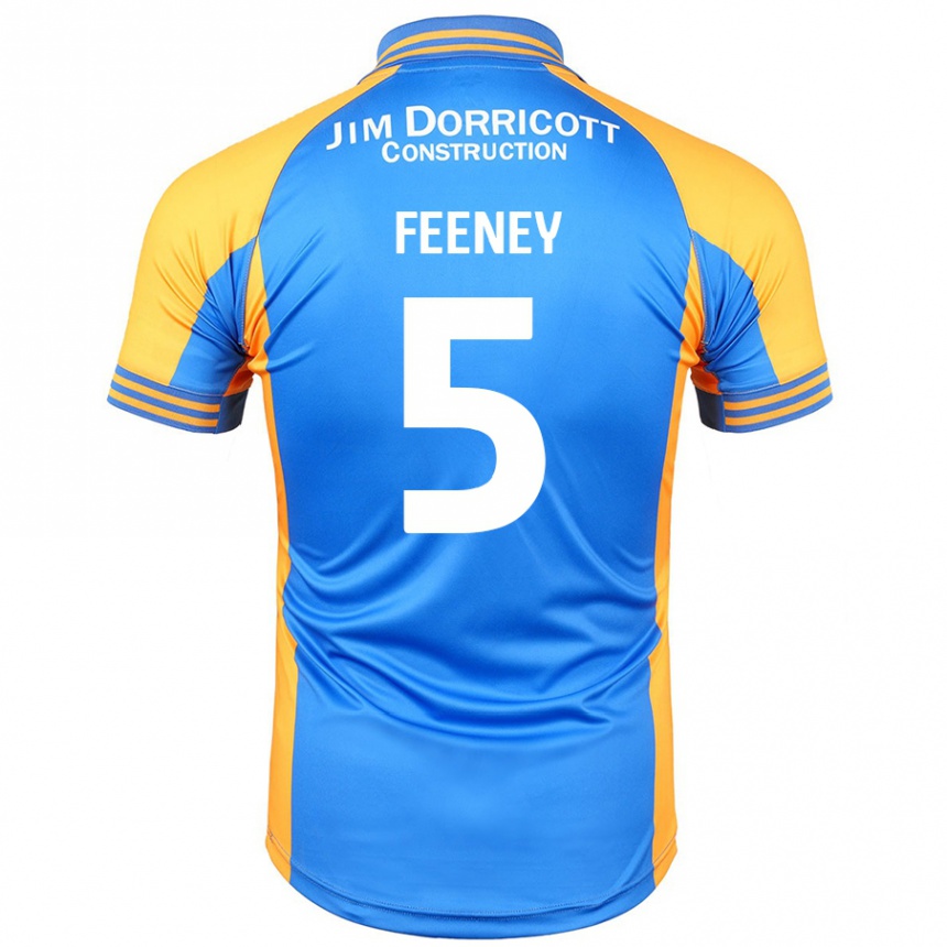 Niño Fútbol Camiseta Morgan Feeney #5 Azul Ámbar 1ª Equipación 2024/25