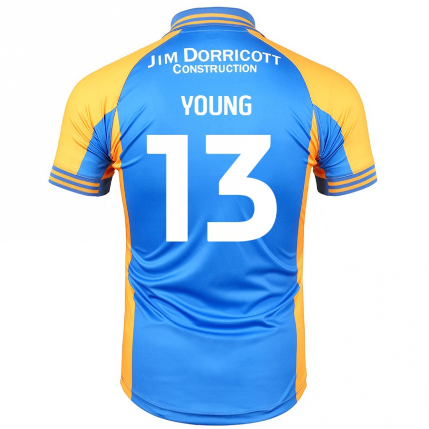 Niño Fútbol Camiseta Joe Young #13 Azul Ámbar 1ª Equipación 2024/25