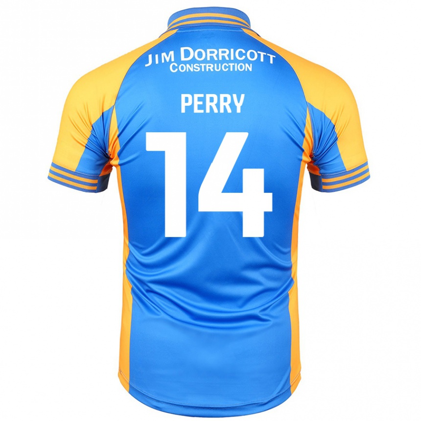 Niño Fútbol Camiseta Taylor Perry #14 Azul Ámbar 1ª Equipación 2024/25