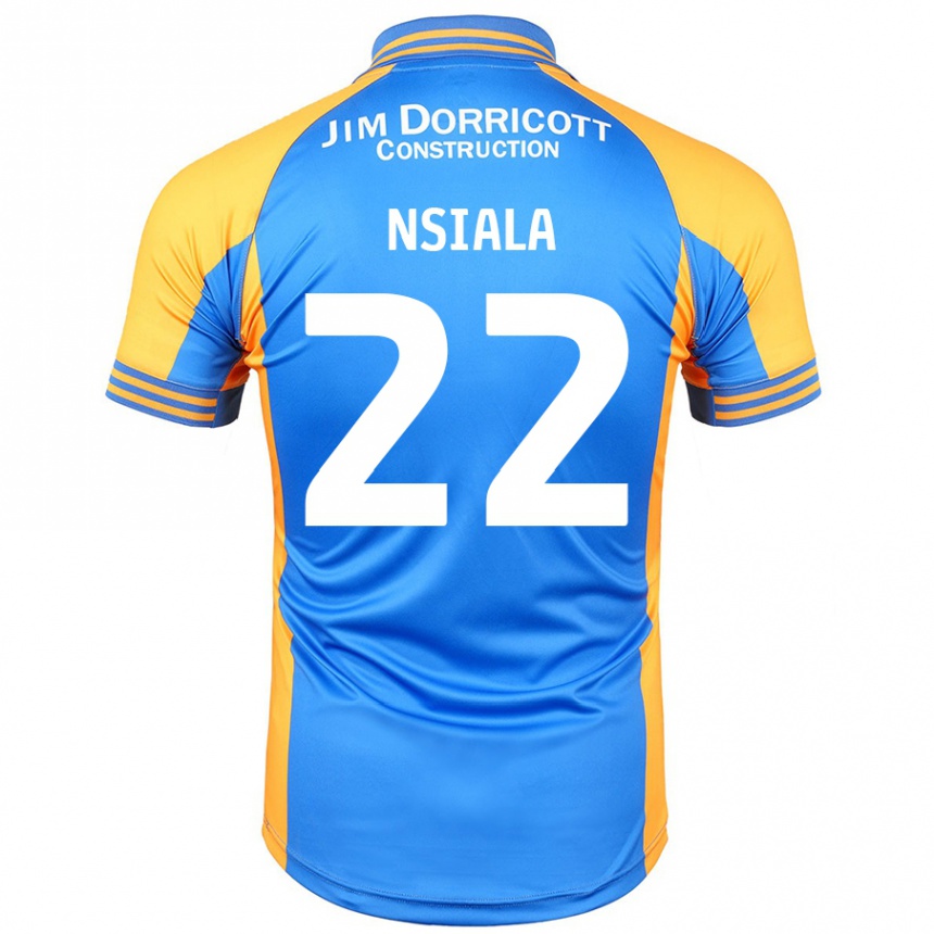 Niño Fútbol Camiseta Toto Nsiala #22 Azul Ámbar 1ª Equipación 2024/25