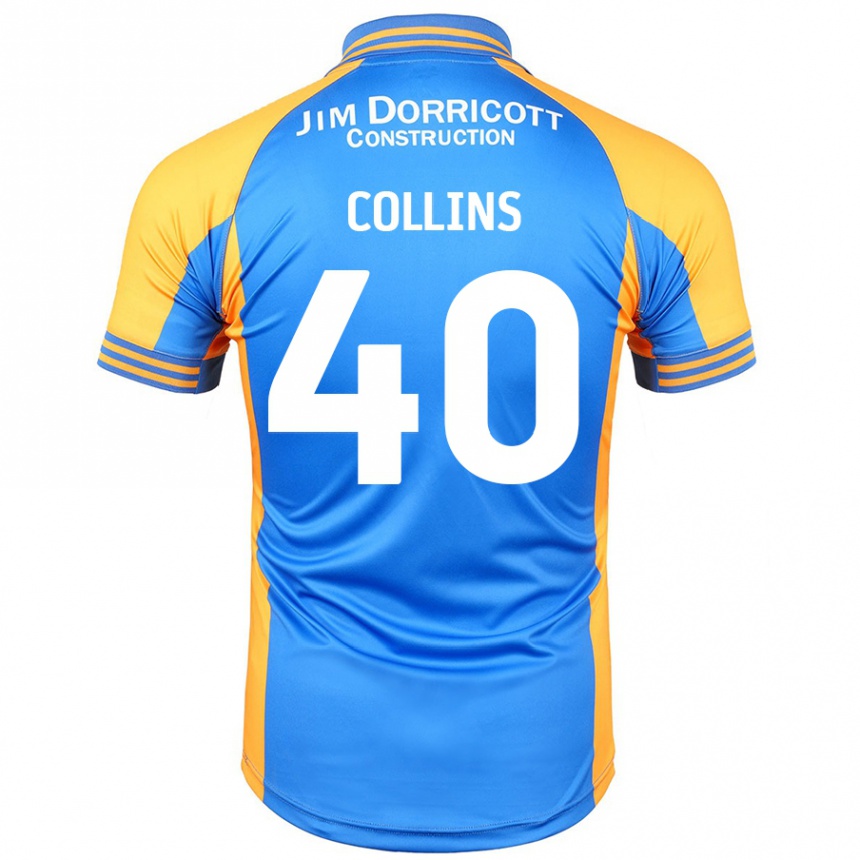 Niño Fútbol Camiseta Jude Collins #40 Azul Ámbar 1ª Equipación 2024/25