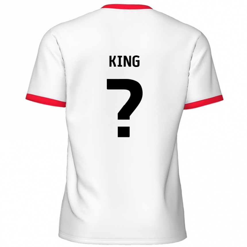 Niño Fútbol Camiseta Eli King #0 Blanco Rojo 1ª Equipación 2024/25