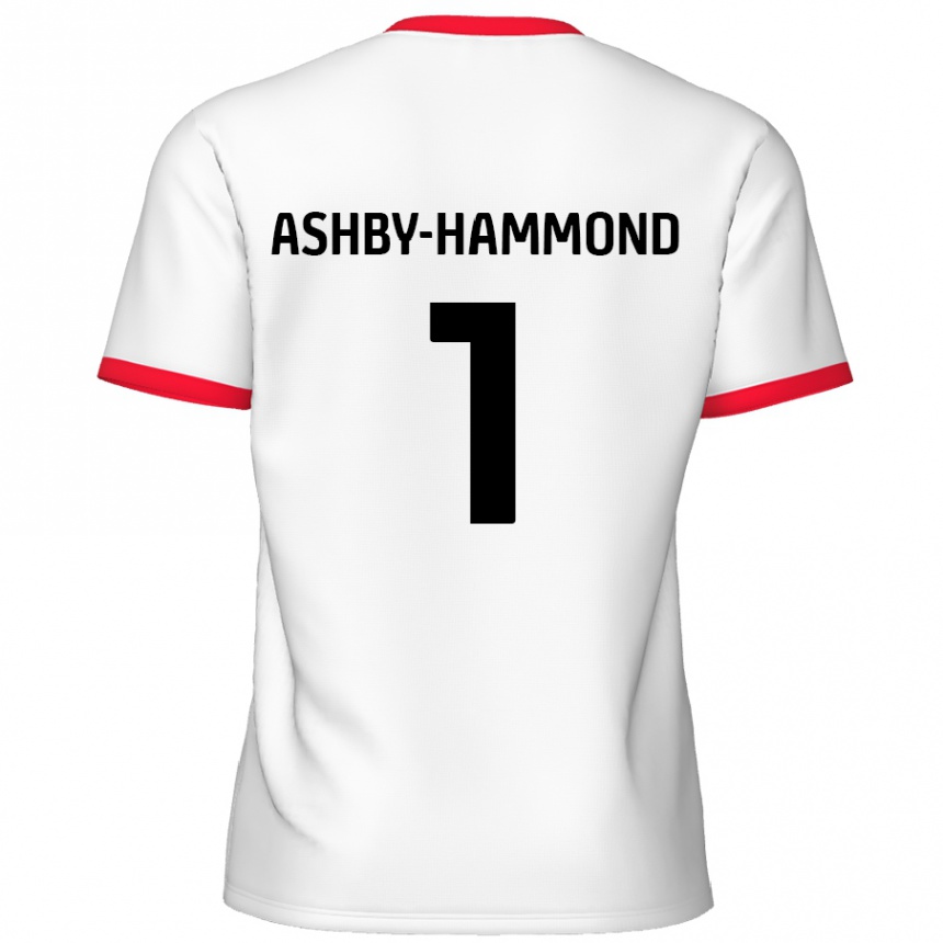 Niño Fútbol Camiseta Taye Ashby-Hammond #1 Blanco Rojo 1ª Equipación 2024/25