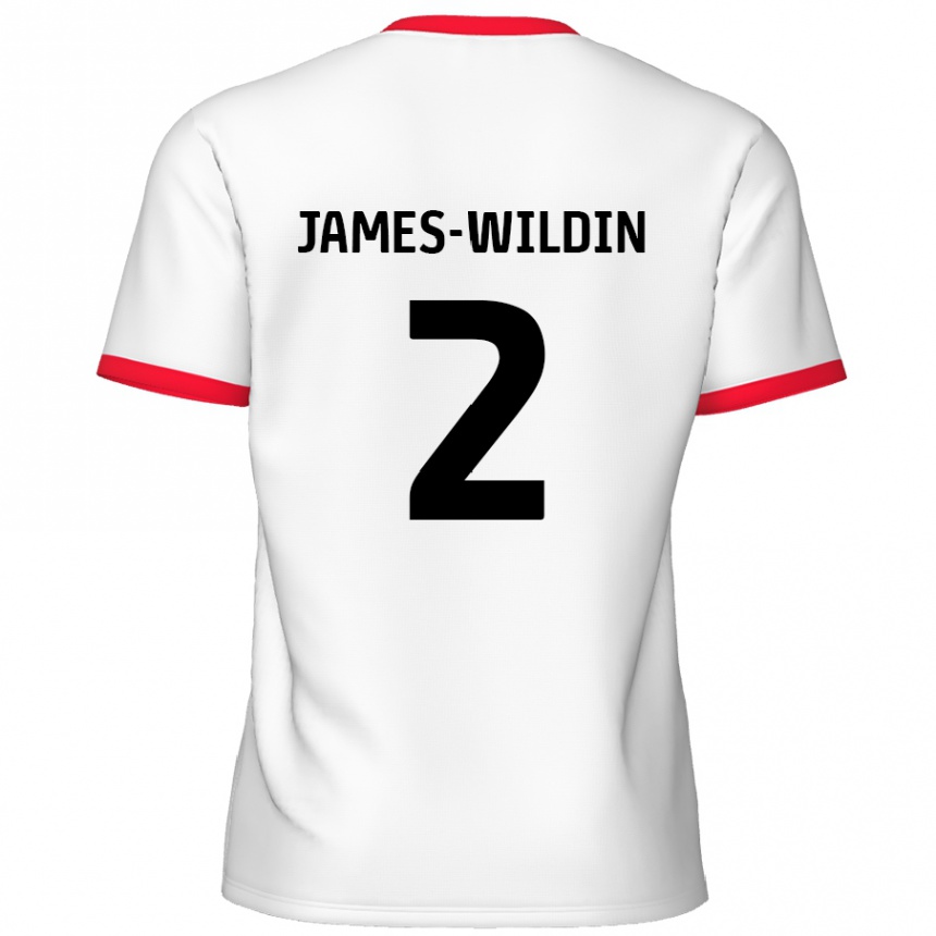 Niño Fútbol Camiseta Luther James-Wildin #2 Blanco Rojo 1ª Equipación 2024/25