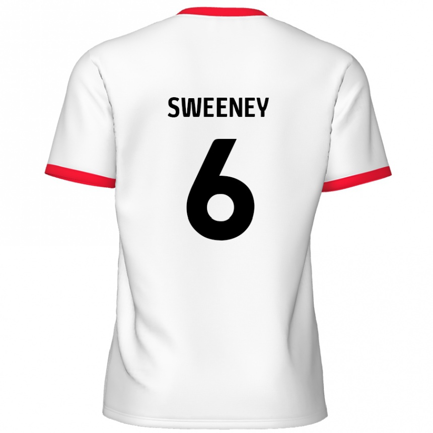 Niño Fútbol Camiseta Dan Sweeney #6 Blanco Rojo 1ª Equipación 2024/25