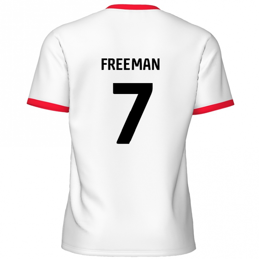 Niño Fútbol Camiseta Nick Freeman #7 Blanco Rojo 1ª Equipación 2024/25