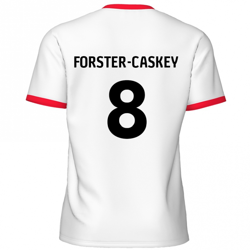 Niño Fútbol Camiseta Jake Forster-Caskey #8 Blanco Rojo 1ª Equipación 2024/25