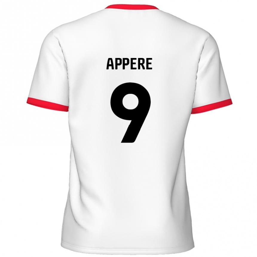 Niño Fútbol Camiseta Louis Appéré #9 Blanco Rojo 1ª Equipación 2024/25