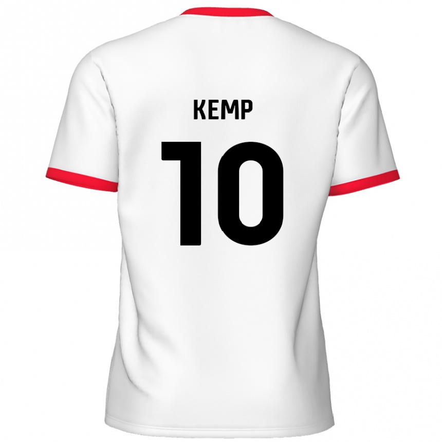 Niño Fútbol Camiseta Dan Kemp #10 Blanco Rojo 1ª Equipación 2024/25