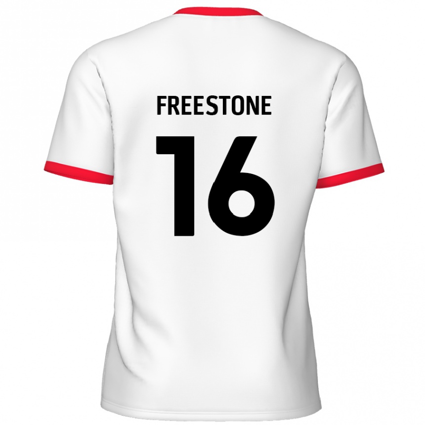 Niño Fútbol Camiseta Lewis Freestone #16 Blanco Rojo 1ª Equipación 2024/25